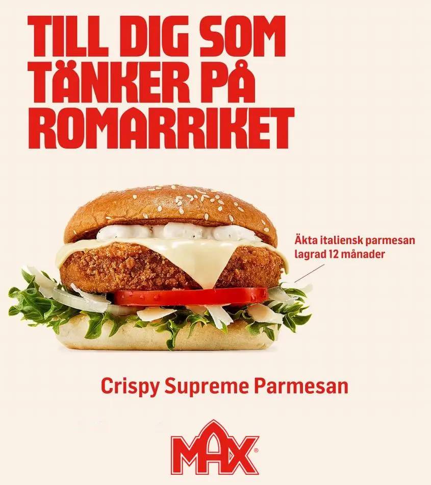 MAX Hamburgare Meny