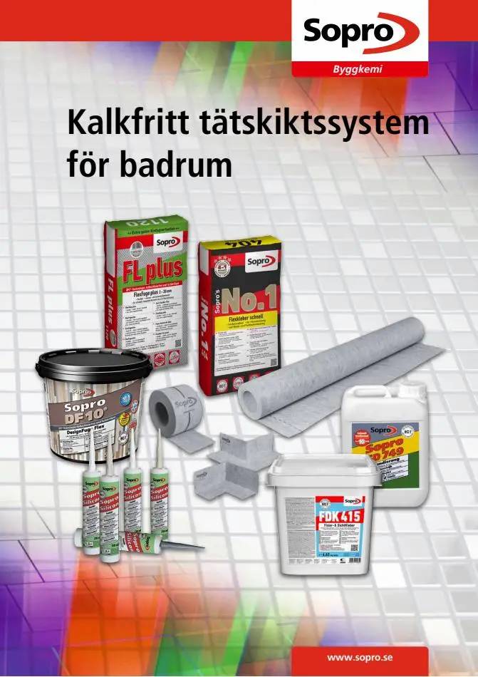 Kalkfritt tätskiktssystem för badrum