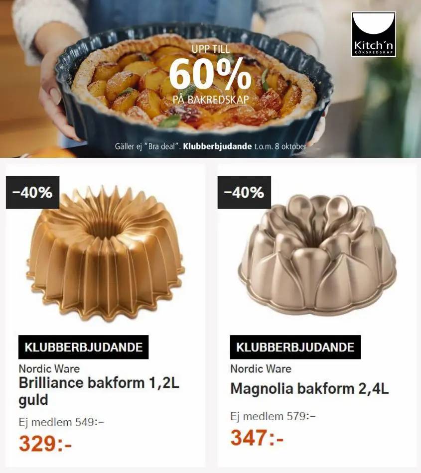 Kitch'n Erbjudande Bakredskap Upp till 60%