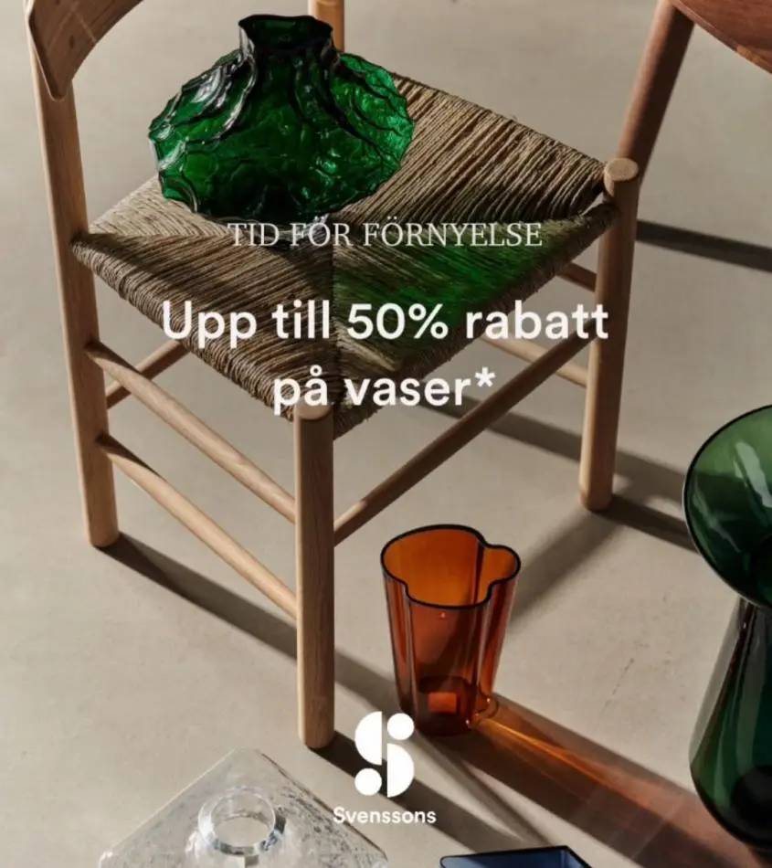 Upp till 50% rabatt på vaser!