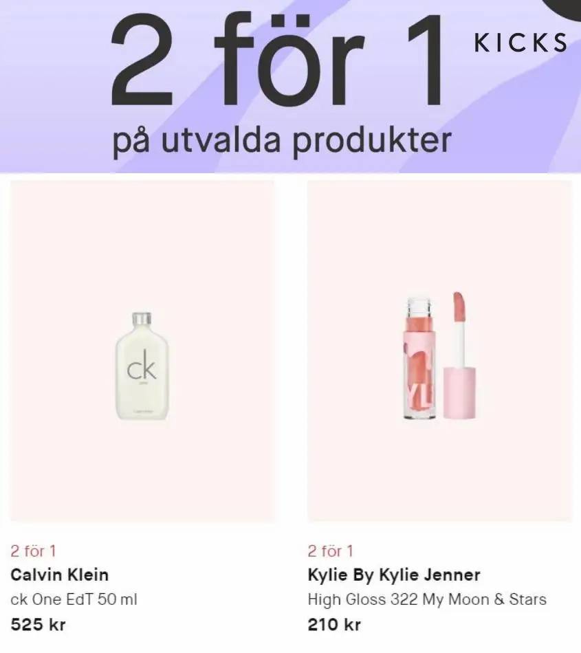 2 för 1 på utvalda produkter