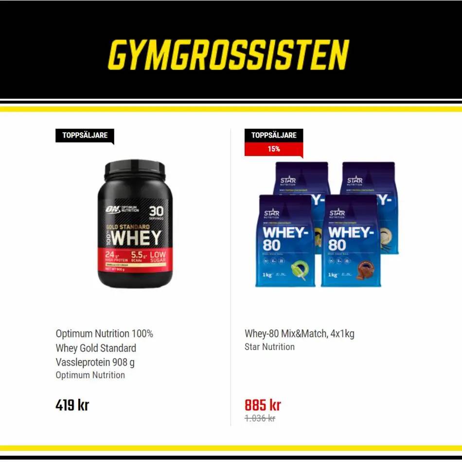 Gymgrossisten Populära produkter